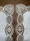 Antique Lace - 2 Handkerchiefs Bobbin Lace - Guipure  Point D esprit