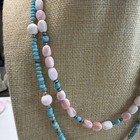 Sterling Silver  Tuquoise And Pink Conch Set Of 2 Necklaces