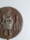 Vintage Metal Snuff Box - W brass Decorations - Crown  Arrow  Horse Shoe  Prawn