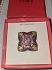 Vintage Pill Box Keepsake Box Enamel Napier Rhinestone Xmas Ltd Ed 90s Nib Rare
