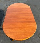 Mid-century Danish Modern Round   Oval Teak Dining Table 2 Leaves