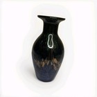 Black Art Glass Vase Metallic Speckle Modern Decorative Home Decor