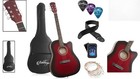 Lightweight 41-inch Beginner Acoustic Guitar In Red With Gig Bag   Accessories