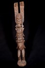 African Art Tellem Dogon Statue With Raised Arms 68 Cm Original Wood