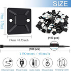 Zip Tie Mounts -  100pcs Cable Self Adhesive Mounts Set For Wire Management With