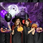 Avezano Halloween Backdrop For Photography Horror Moon Night 7x5ft  Purple