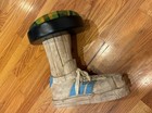 Hand-carved Folk Art Wood Footstool W Sneaker Shoe Stool Age Unknown Wow 