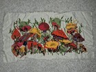 Vintage Mushroom Crewel Yarn Embroidery Unframed 70s Hippie Wall Art Handmade