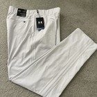 Under Armour Mens Sz 36x32 Tapered Ua Golf Pants Light Grey Stretch Fabric Nwt