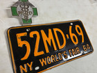1964 New York Worlds Fair License Plate Medical Doctor Ny 52 Md 69 W  Topper