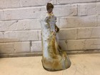 Vintage Bisque Girl Holding Basket Figurine Candle Holder