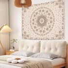 Fowocu Boho Floral Mandala Tapestry Wall Hanging Bohemian 40 l X 30 w  Brown 