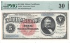 1886  5 Silver Certificate Fr-261 Pmg Vf-30