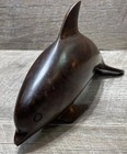 Vintage Rosewood Dolphin Sculpture Hand-carved Nautical Ship Captain Sculpture