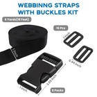 Strap And Buckles Kit  18 Ft Nylon Webbing 1 Inch Wide  8 Pack Quick Release    