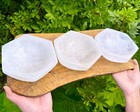 Selenite Hexagon Charging Bowl  Large 6  Offering Bowl  selenite Crystal Bowl 