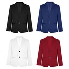Kids Boys Long Sleeve Gentleman Formal Dress Suit Jacket Single Breasted Blazer