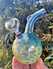 Double Fumed Glass Bubbler 5 25  Water Pipe Tobacco Pipe Bong Iridescent Hookah