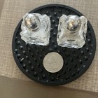 Vintage Silver   Crystal Cut Glass Miniature Salt And Pepper Shakers Set Of 2