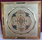 Brass Shri Yantra Saatchi Art 2-3 8  Square In Velvet Bag