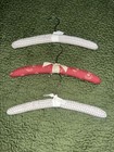 Lot Of 3 Cotton Fabric Padded Clothes Hangers   Vintage