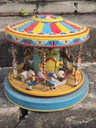 Vintage Toy Tin Litho Carousel Key Wind Toy