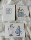 Vintage Michel   Co Lot Of 3 Unused Notecards Thank You Cards Whimsical Girl Art