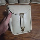 Vintage Kodak Off White Cream Faux Leather Camera Case Pouch Bag Brass Hardware