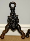 Antique Cast Iron Gargoyle Hooks Pair 19thcentury European Architectural Salvage