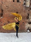 Bird Costume Golden Wings Cosplay Movable Fantasy Festival Fairy Carnival Raven