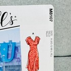 Mccalls 8107 V Neck Dress Pullover Drawstring Misses Size Xs Xl 4 22 Pattern