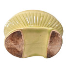 Vintage Yellow Ceramic Compote Planter Pedestal Bowl Ribbed Mid Century Decor