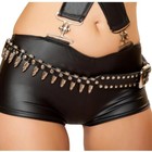 Studded Faux Leather Bullet Belt Adjustable Buckle Closure Black Belt102