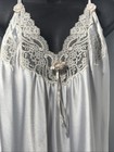 Vtg Christian Dior Lingerie White Lace Jacquard Satin Night Gown Small