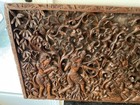 Vintage Balinese Bali Hand Carved Wood High Relief 3d Wall Art Panel 38   x21   