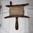 Antique Ice Fishing Spearing Rig W hand Carved Wooden Fish Decoy   Wooden Winder