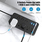 Lot Wall Mountable Usb Surge Protector Power Strip With Usb Ports 8 Outlet Plugs