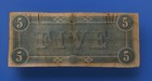 1864  5 Confederate States Of America Five Dollar Note Civil War Fast S h 25