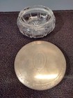 Sterling Silver Lid Cut Glass Powder Jar Vintage Antique  Lid Weight 106 Grams 