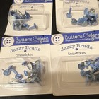 Buttons Galore Jazzy Brads Snowflakes Black   White Metal Brads Lot Of 16