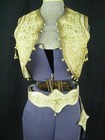 Antique 19th C Turkish Ottoman Metallic Embroidered Wool Vest   Belt-bust 31