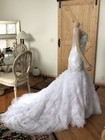 White Fit N Flare Bridal Gown Wedding Dress Size 10   Sequin And Jewels