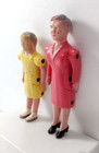 Vintage 1950 s Renwal Jointed Dollhouse Mother   Daughter Plastic Toy Figures 