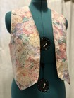 1990s Vintage Handmade Silky Floral Jacquard Waistcoat Vest Women s Size S  M  L