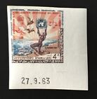 Laos Sc 88 Imperf Corner Margin Stamp With Imprint Date Mnh Human Rights 1963