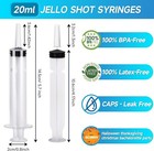 Gelatin Shot Syringes 100 Pack With Tip Cap For Adults Kids 20ml Party Reusable