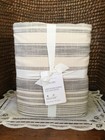 Pottery Barn Hawthorn Stripe King cal King Duvetcover  2 Euro Shams Charcoal New