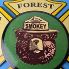 Vintage Forest Service Sign - Smokey Bear Advertising Gas Porcelain Sign
