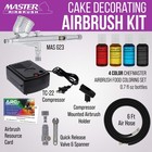 Airbrush Cake Decorating Compressor Kit  4 Color Chefmaster Food Coloring Set