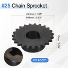 2pcs  25 Chain Roller Sprocket 16mm Bore  23 Tooth With 5x2 3mm Keyway  Black